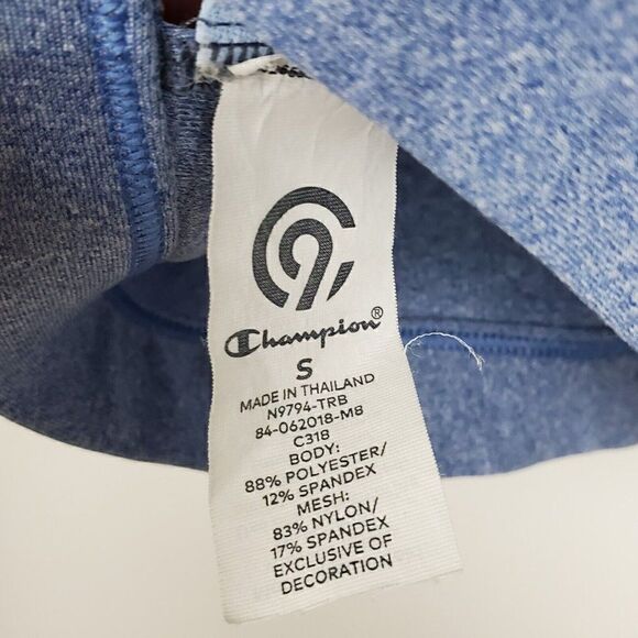 Champion Blue Strappy Back Inset Mesh Sports Bra Womens Size Small - Picture 4 of 4